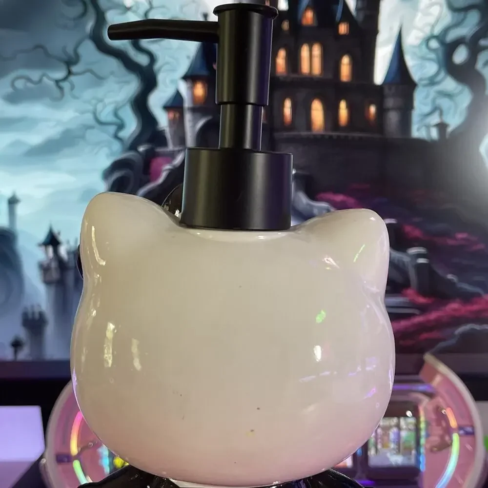 Hello Kitty Soap Pump Lotion Dispenser WhiteBlack 2024 Sanrio Halloween Skeleton